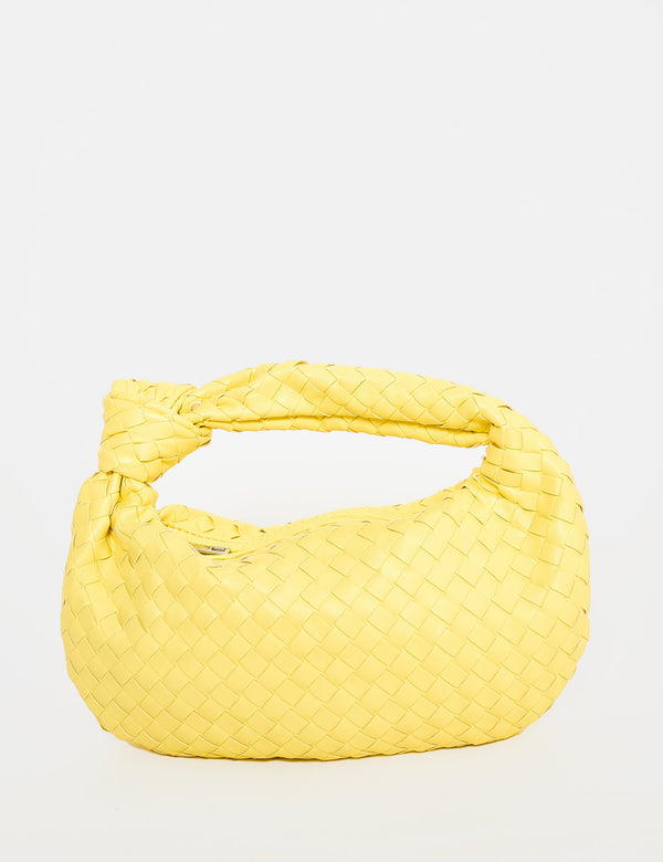 The Blame Lemon Woven Pu Knot Detail Mini Pu Bag