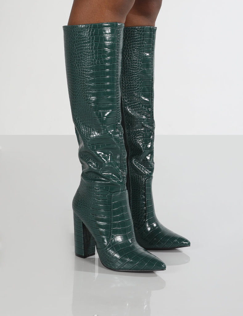 Green high knee on sale boots