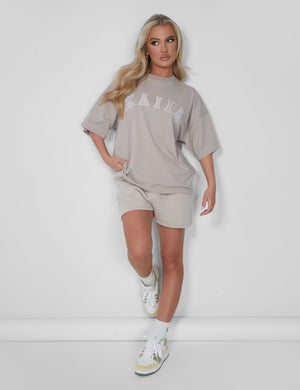 Kaiia Oversized T-shirt Stone