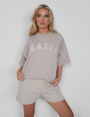 Kaiia Oversized T-shirt Stone