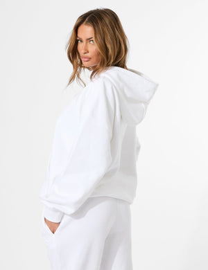 Kaiia Embossed Logo Oversized Hoodie White