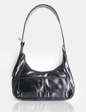 Ronda Black Pocket Detail Shoulder Bag