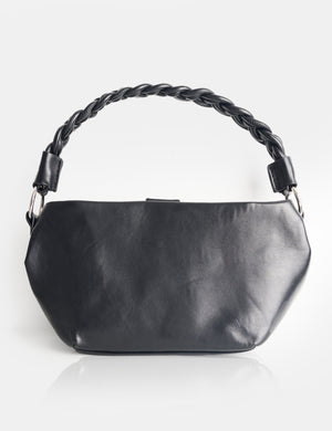 Lillian Black Woven Strap Shoulder Bag