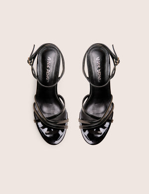 Juliette Black Minimal Strap Detail Kitten Heels
