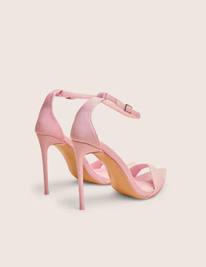 Kelisa Pink Pu Pointed Toe Barely There Stiletto High Heels