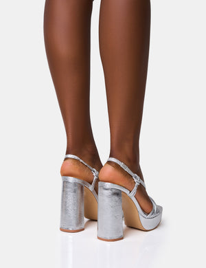 Kenya Silver Knot Front Platform Heels