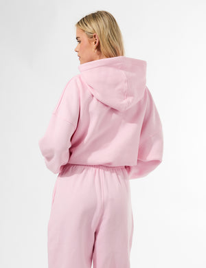 Kaiia Slogan Oversized Hoodie Baby Pink