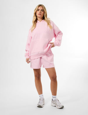 Kaiia Slogan Oversized Hoodie Baby Pink