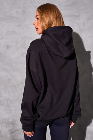 Kaiia Sport Logo Oversized Hoodie Black