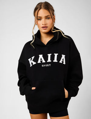Kaiia Sport Oversized Hoodie Black & White