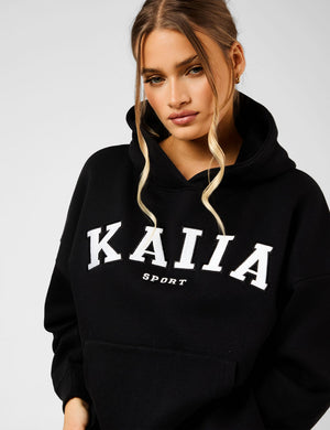 Kaiia Sport Oversized Hoodie Black & White