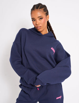 Kaiia Studio Ombre Oversized Hoodie Navy