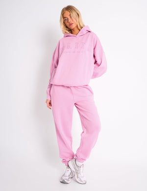 Kaiia Slogan Oversized Hoodie Candy Pink