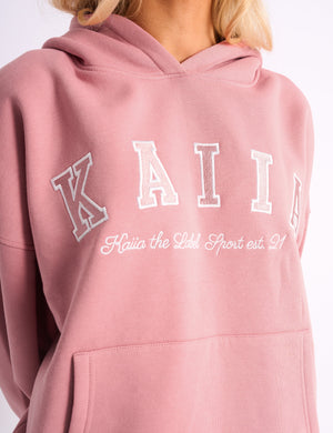 Kaiia Slogan Oversized Hoodie Blusher