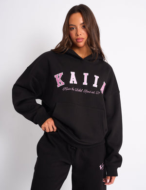 Kaiia Studio Oversized Hoodie Black & Pink