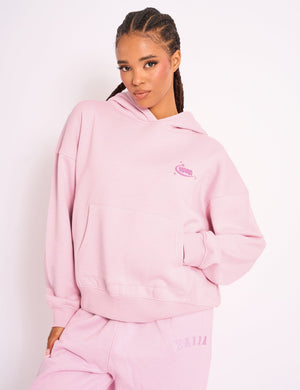 Kaiia Star Ombre Graphic Oversized Hoodie Baby Pink