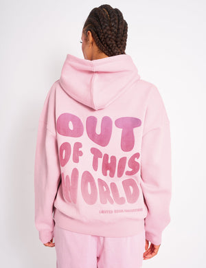 Kaiia Star Ombre Graphic Oversized Hoodie Baby Pink