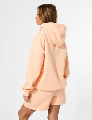 Kaiia Embossed Logo Oversized Hoodie Orange Sherbet