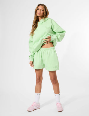 Kaiia Embossed Logo Oversized Hoodie Lime Sherbet