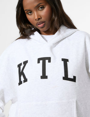 Kaiia KTL Logo Oversized Hoodie Light Grey Marl