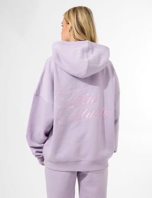 Kaiia Studio Script Logo Oversized Hoodie Lilac