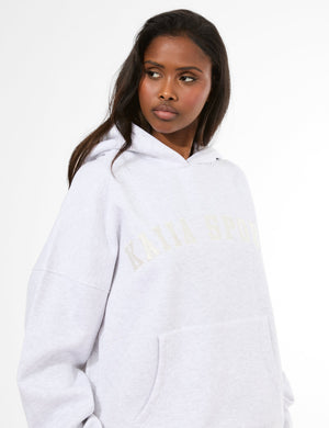 Kaiia Sport Oversized Hoodie Light Grey Marl & Cream