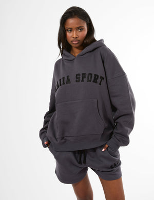 Kaiia Sport Oversized Hoodie Dark Grey & Black