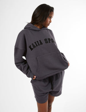 Kaiia Sport Oversized Hoodie Dark Grey & Black
