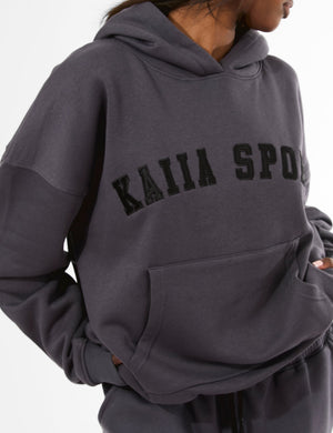 Kaiia Sport Oversized Hoodie Dark Grey & Black
