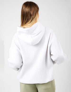 Kaiia Slogan Oversized Hoodie Light Grey Marl & Sage