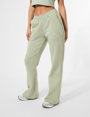 Kaiia Wide Leg Sweat Pants in Sage Green