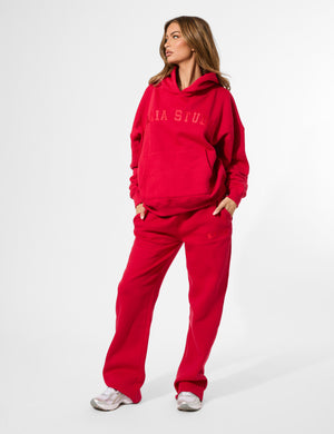 Kaiia Wide Leg Joggers Red