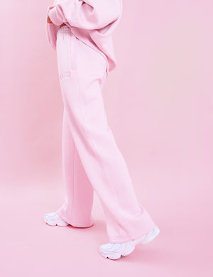 Kaiia Logo Wide Leg Sweat Pants Baby Pink