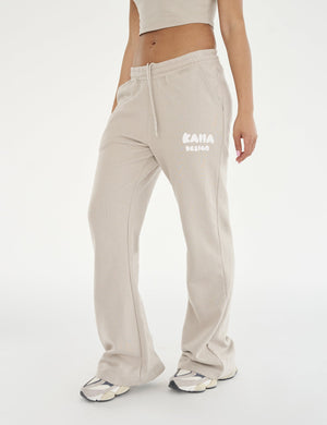 Kaiia Design Bubble Logo Wide Leg Sweat Pants Stone