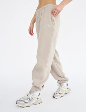 Kaiia Logo Cuffed Joggers Stone