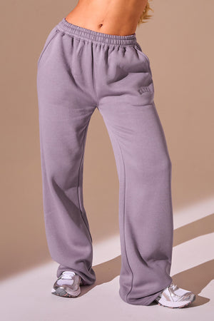 Kaiia Logo Wide Leg Joggers Mauve