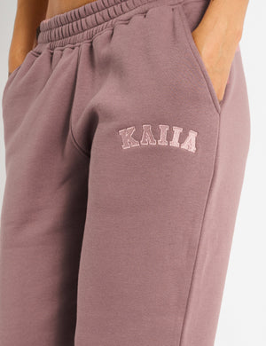 Kaiia Logo Wide Leg Joggers Rose