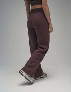 Kaiia Logo Wide Leg Joggers Mocha