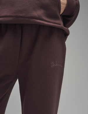 Kaiia Logo Wide Leg Joggers Mocha