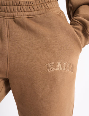 Kaiia Logo Wide Leg Joggers Gingerbread