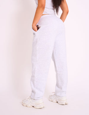 Kaiia Logo Cuffed Joggers Light Grey Marl