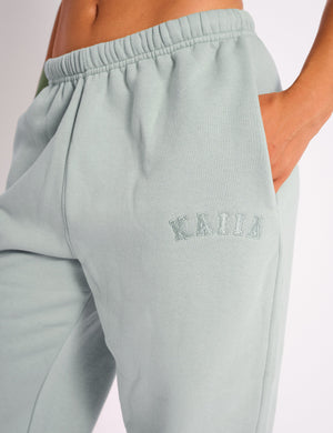 Kaiia Logo Cuffed Joggers Sage Green