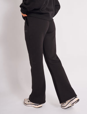 Kaiia Bubble Logo Wide Leg Joggers Black