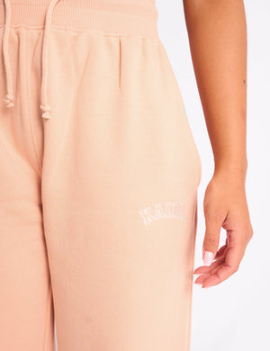 Kaiia Logo Wide Leg Joggers Apricot