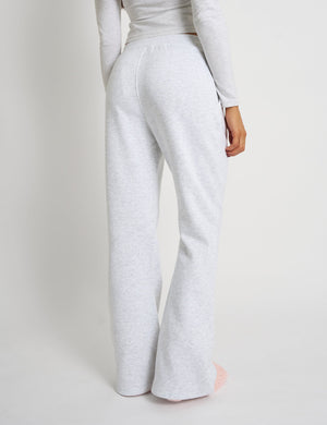 Kaiia Bow Detail Cross Over Waistband Joggers Light Grey Marl