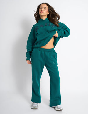 Kaiia Logo Wide Leg Joggers Teal