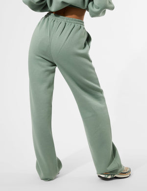 Kaiia Logo Wide Leg Joggers Green Tea