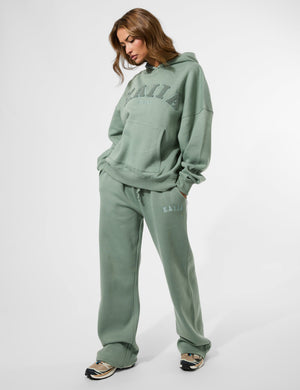 Kaiia Logo Wide Leg Joggers Green Tea