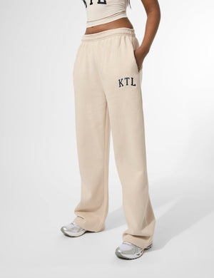 Kaiia KTL Logo Wide Leg Joggers Truffle