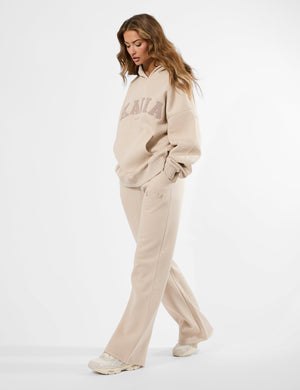 Kaiia Logo Wide Leg Joggers Truffle